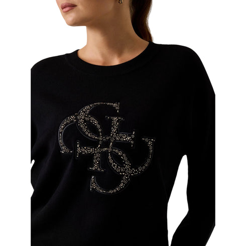 Maglia Donna realizzata in misto viscosa, con borchie decorative frontali
